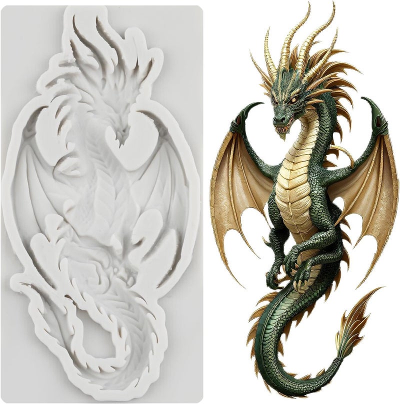 TAOXIBEI Flying Dragon Polymer Clay Mold Dragon Resin Silicone Molds for DIY Crafts Epoxy Resin Casting Air Dry Polymer Clay Plaster Jewelry Making - Image 1